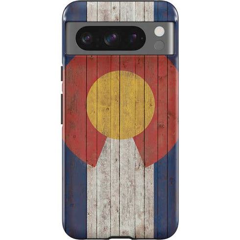 Colorado Flag Dark Wood Google Pixel 8 Pro Impact Case